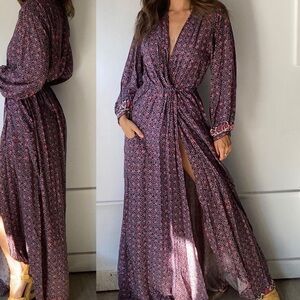 Natalie Martin Ethnic Dress Plunging Deep V Wrap